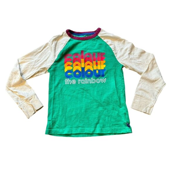 Little Bird By Jools Colour The Rainbow L/S Raglan 7-8 Years - Picture 1 of 9